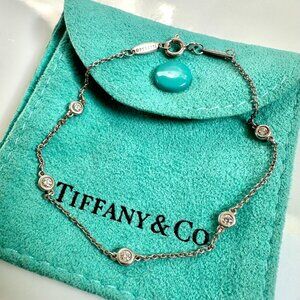 TIffany & Co Diamonds By The Yard - 5 Diamond - Set in Silver Chain - Authentic